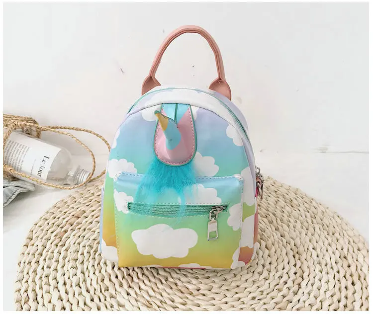 STYLE2 Rdywbu Многофункциональный маленький рюкзак с единорогом Женская модная дорожная сумка Русалочка из искусственной кожи радужные мини школьные сумки на плечо B700 - Цвет: STYLE2
