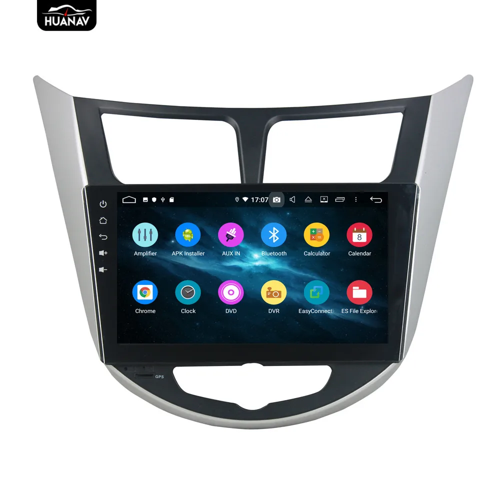 Автомобильный DVD плеер DSP Android 9 GPS навигация для Hyundai Verna/Accent/Solaris 2011 + Авторадио