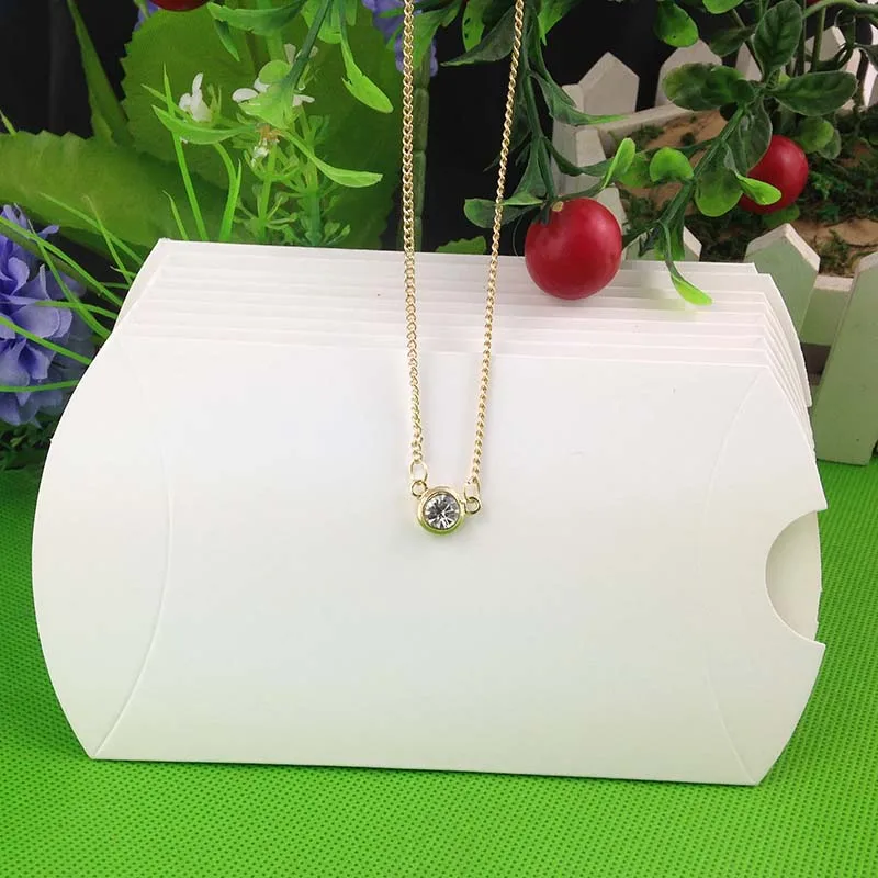 Коробка подушка из крафт бумаги упаковка ожерелье ювелирных изделий дисплей