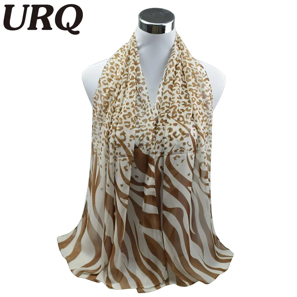 10pcs wholesale Long Chiffon Silk scarves 50*160cm Sexy Design Leopard Zebra Line Print Woman Lady Muffler P5A16274 | Аксессуары для