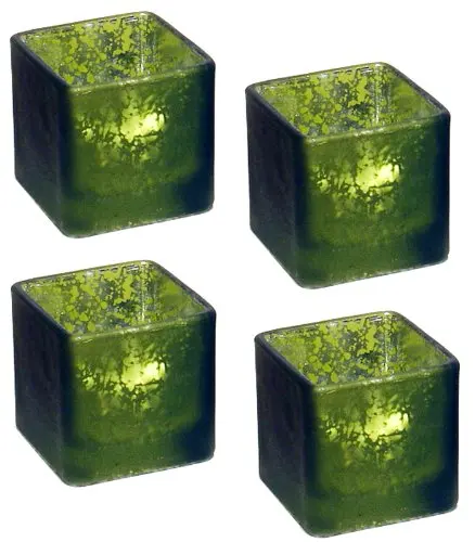 NEW! 6*6*6CM Xmas Glass Mercury Square Candle holder Green/Red color | Дом и сад