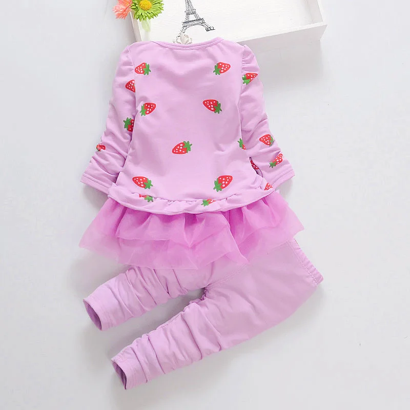 Весенний комплект одежды для маленьких девочек платье с длинным рукавом костюм