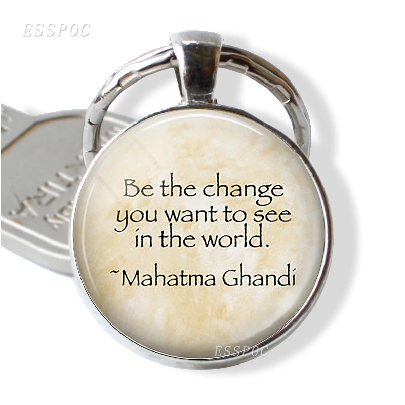 Брелок с надписью Be The Change металлический брелок для ключей подарок на