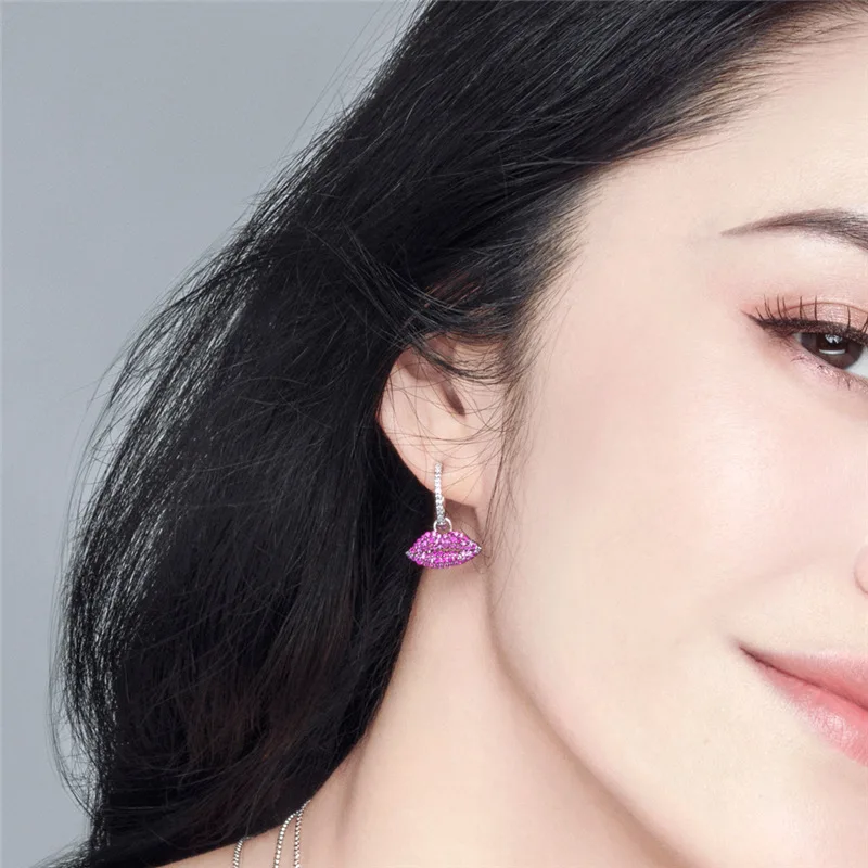 Ruifan Irregular Lips Simulated Pearl Earrings Dangle Korean Style Bling Cubic Zircon Drop Earring 2019 Fashion Jewelry YEA337 | Украшения