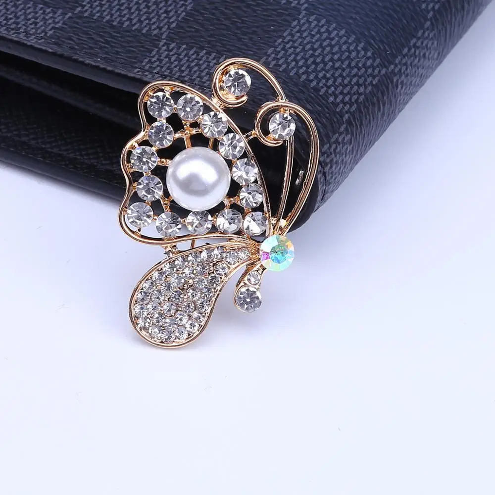 Броши-бабочки Стразы для женщин элегантные с кристаллами винтажные модные
