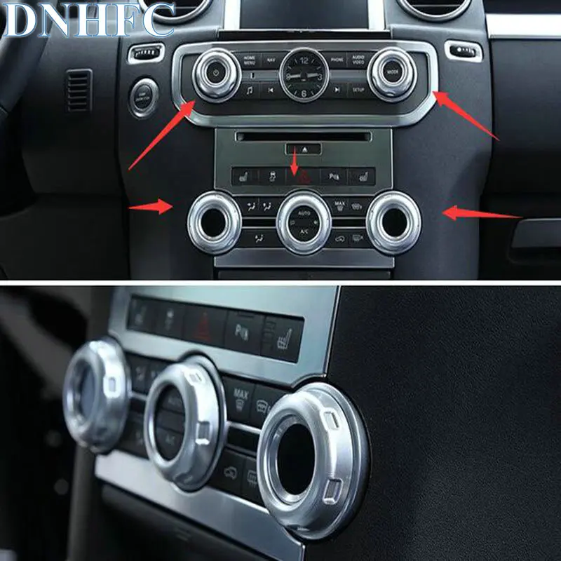 DNHFC Air conditioning knob switch decoration bright ring For Land Rover Discovery 4 2010-2016 Range Sport 2010-2013 | Автомобили и