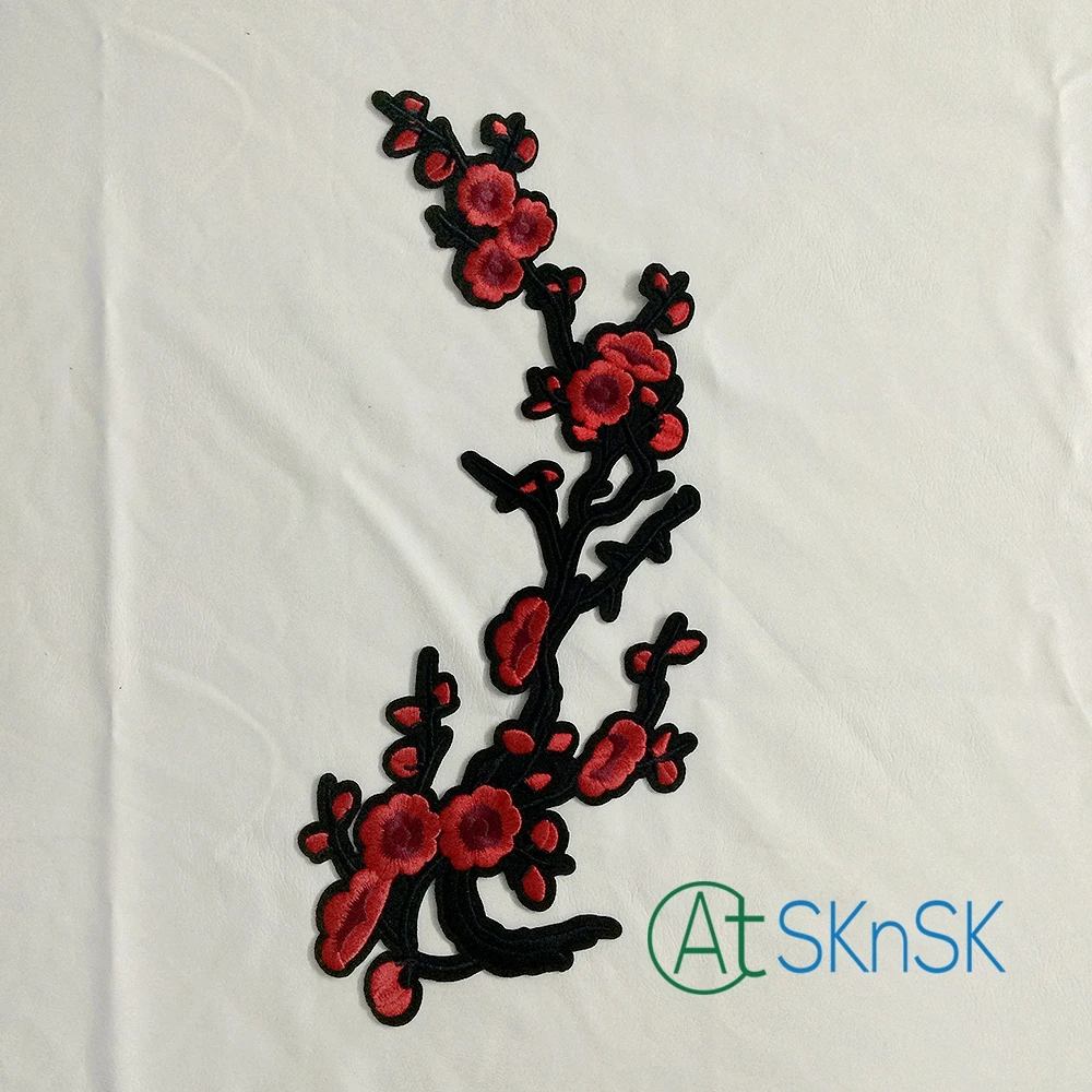 2 шт./лот цветок сливы вышитые нашивки для одежды блузки шифоновое платье Декор