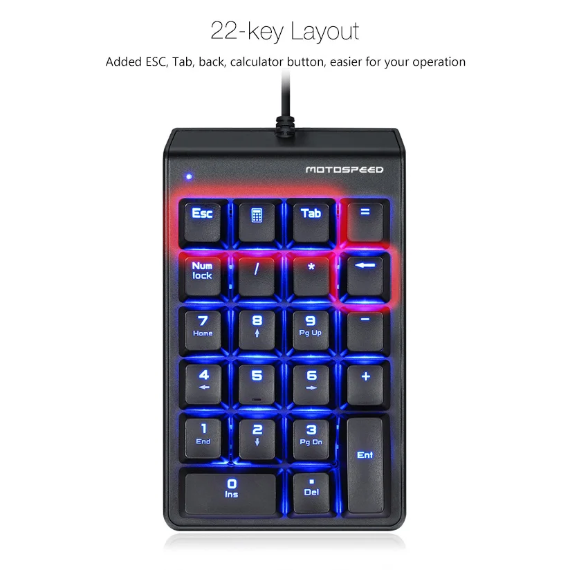 Motospeed K22 механическая мини-клавиатура с цифровой клавиатурой RGB для компьютера PC