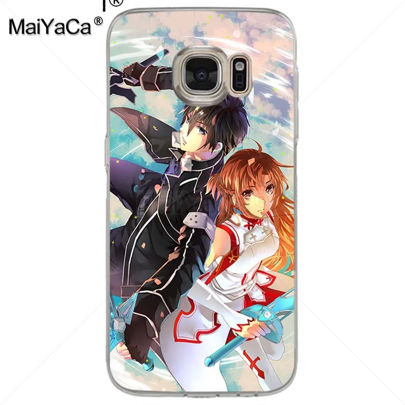 Мягкий ТПУ чехол для телефона MaiYaCa Sword Art Online SAO Anime Manga samsung galaxy s7 s6 edge plus s5 s9 s8 |
