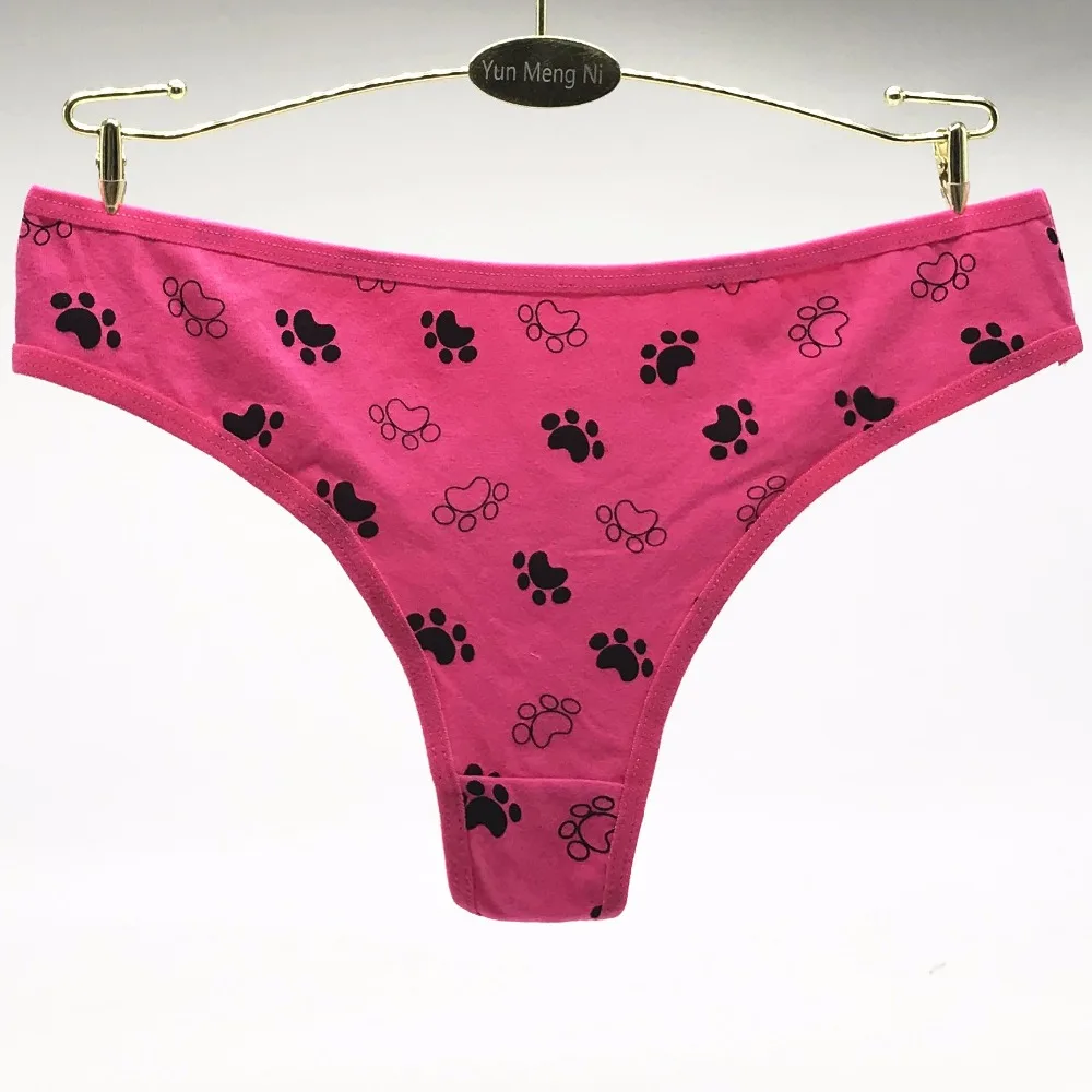 Бесплатная доставка 5 шт./лот хлопковые женские стринги с принтом трусики шорты
