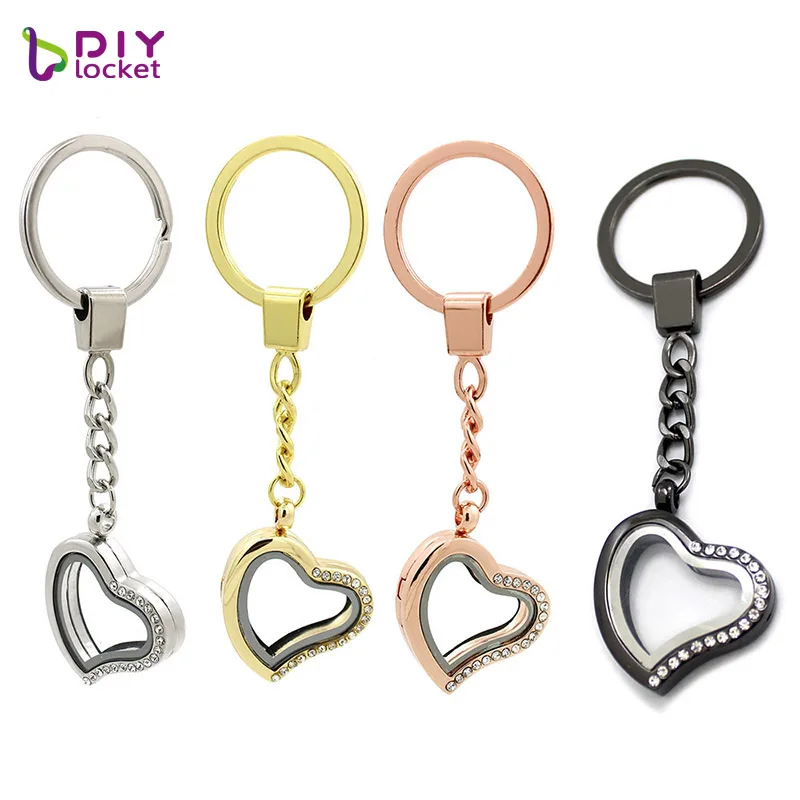 Diylocket 30 мм магнитное сердце мерцающее стекло подвеска модный хрусталь цинковый