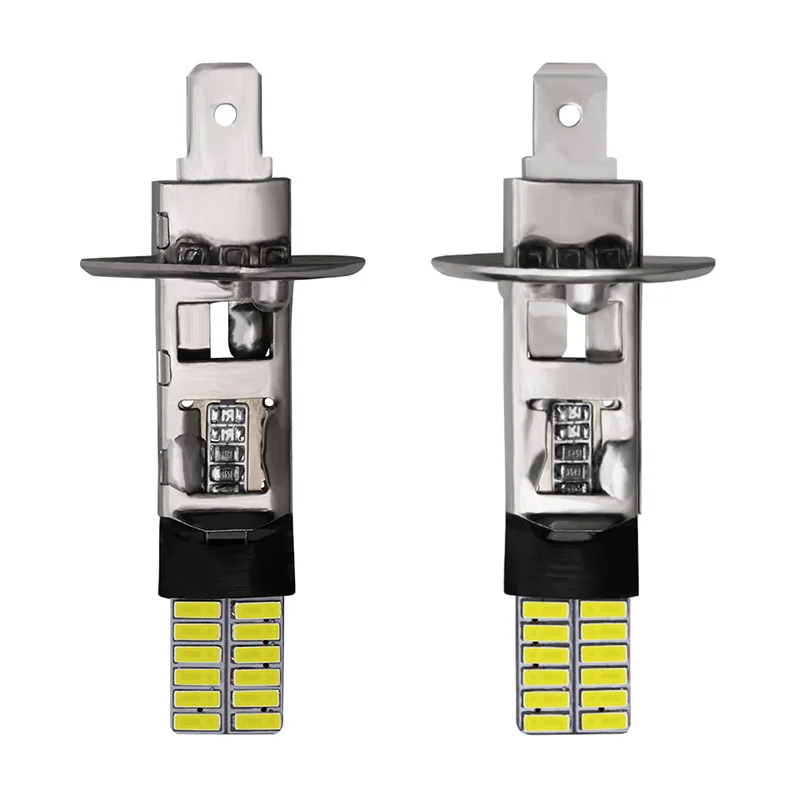 2 шт. супер яркие светодиодсветодиодный лампы H1 H3 4014 24SMD 6000 К|Автомобильная