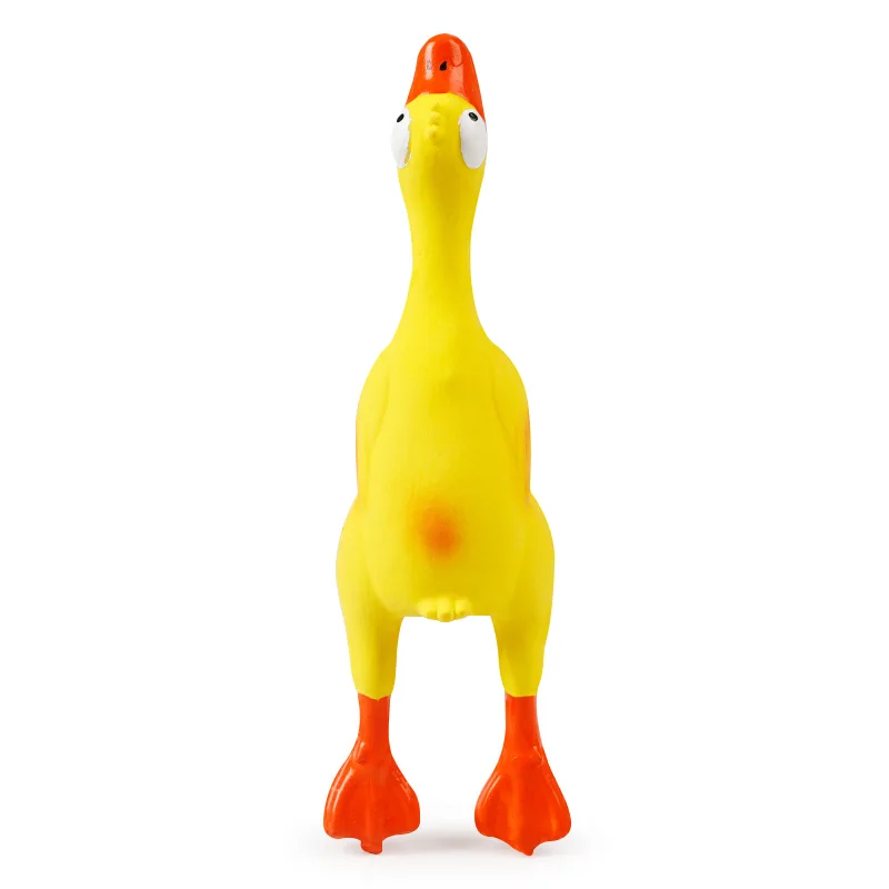 Забавная резиновая игрушка для собак Курица кричащая курица глупее сжимание и
