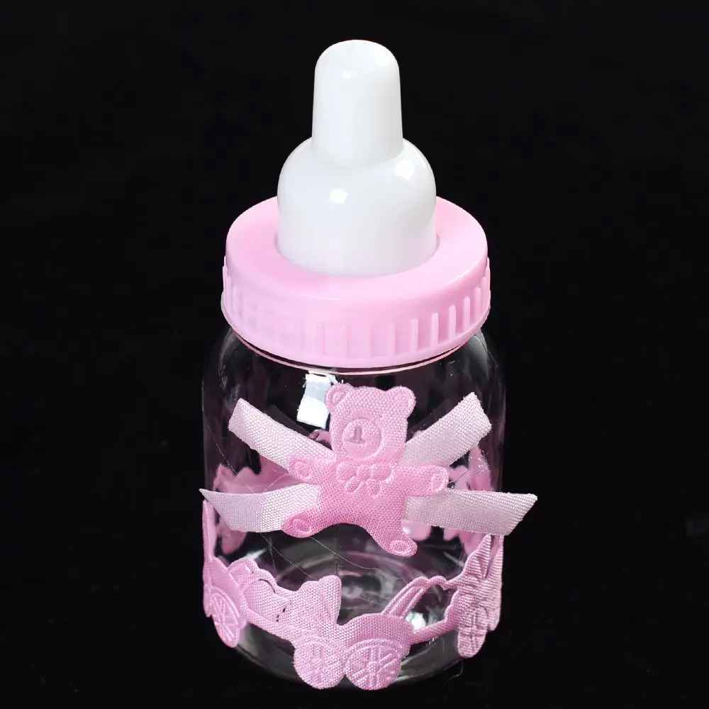 Pink 1 шт. Подарочная коробка для детского душа бутылка синий мальчик розовый девочка крещение небольшие подарки на день рождения подарок сувенир коробка для сладостей бутылка - Цвет: Pink