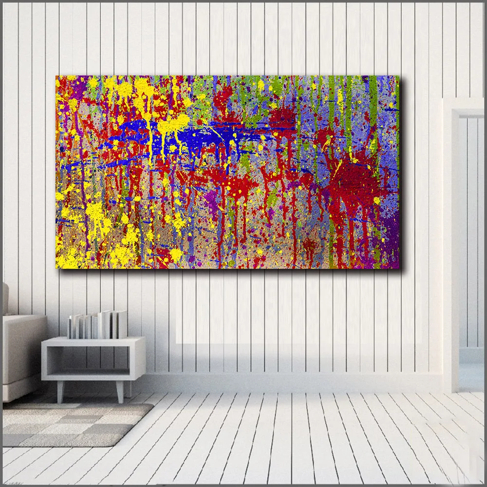 WLONG Большая картина маслом текстура Multicolore Абстрактная Картина на холсте картины