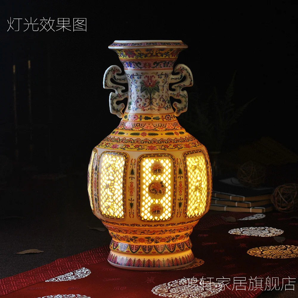 Керамическая имитация Цзиндэчжэнь синяя Пастельная ваза домашний декор