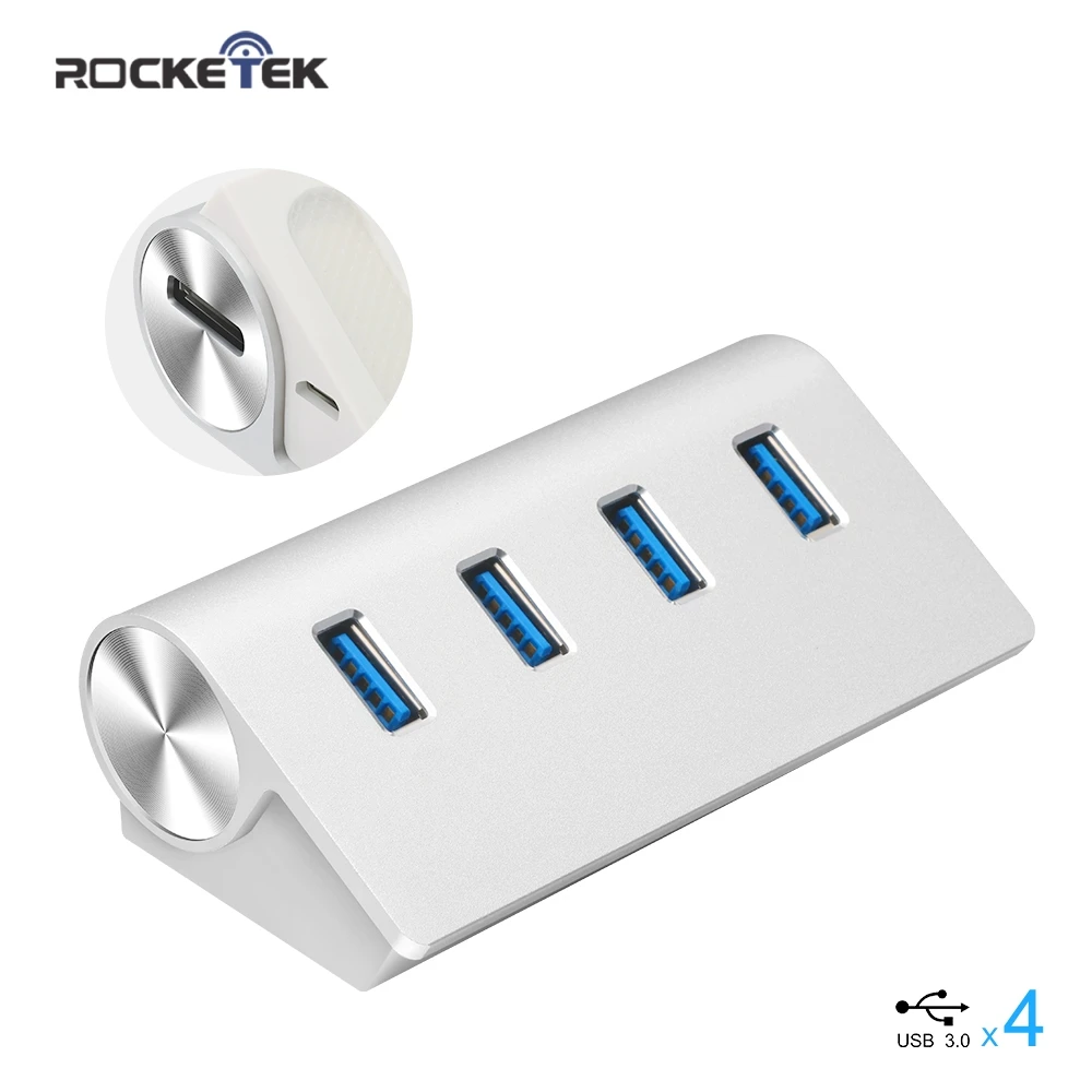 Высокоскоростной тонкий USB разветвитель 3 0 алюминиевый 4 портовый адаптер для ПК