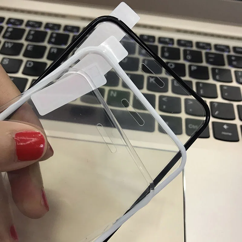 Закаленное стекло для iphone 7 plus Защитная пленка экрана силиконовый край 3D полное