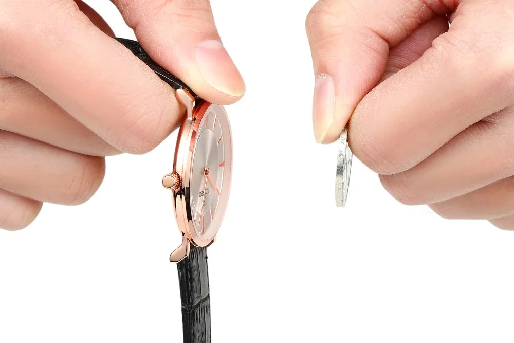 Дешевые 2016 новые парные часы Бингер тонкий стиль женские модные Quatrz Мужские