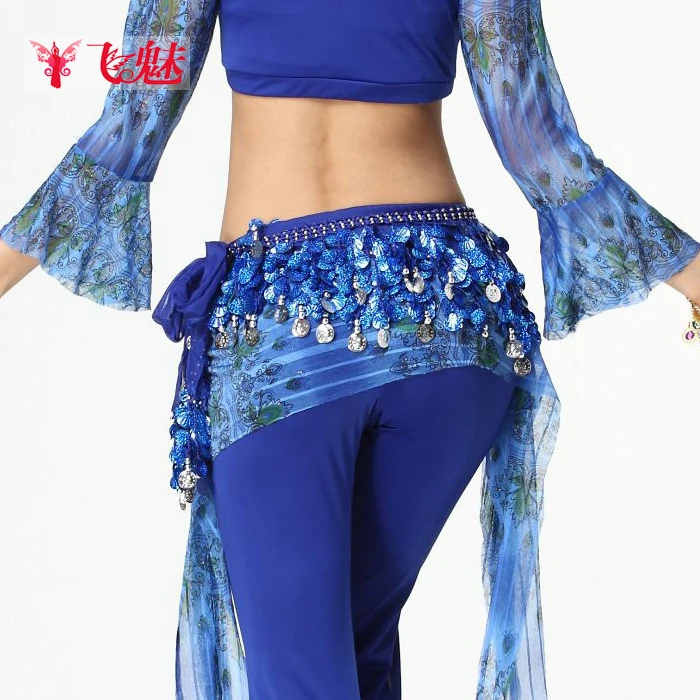 Этнический с монетами ремни Для женщин живота Танцевальный костюм хип шарф