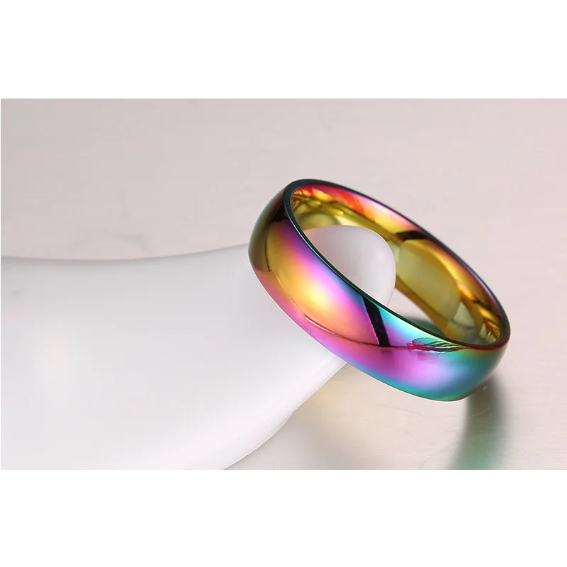 Разноцветное кольцо для мужчин и женщин обручальное из нержавеющей стали ширина