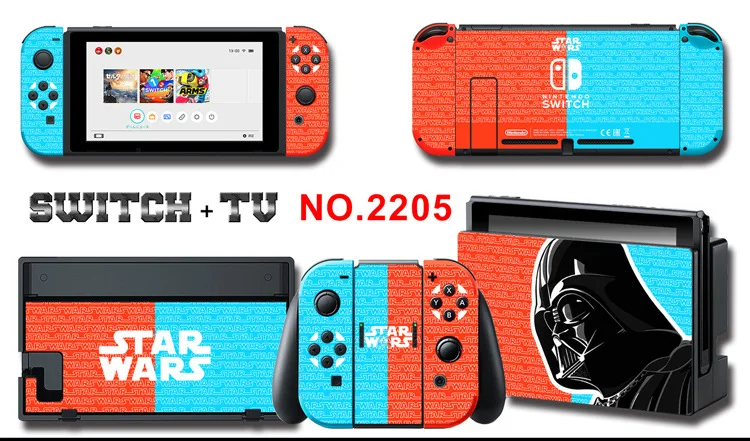 Для nintendo Switch Pain sticker консоль Dock Joy Con полное покрытие цветной бумажной кожи Закаленное стекло протектор экрана от 2000-2305