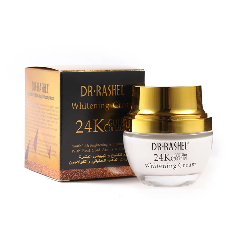 DR. RASHEL 24K золотой отбеливающий крем с коллагеном, дневной крем, увлажняющий, Осветляющий кожу, омолаживающий, Сужающий поры, уход за кожей, гладкий