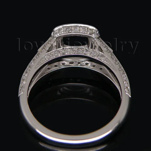 Винтажная Подушка 5,5 мм с 18Kt белым золотом с натуральным бриллиантом Semi mount Ring WU103