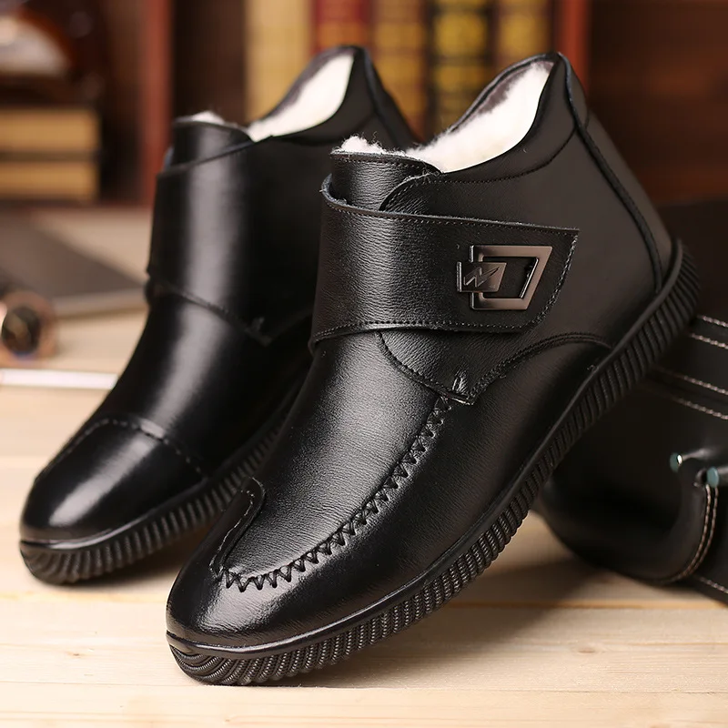 Мужские кожаные ботинки ручной работы Черные ботильоны из натуральной кожи