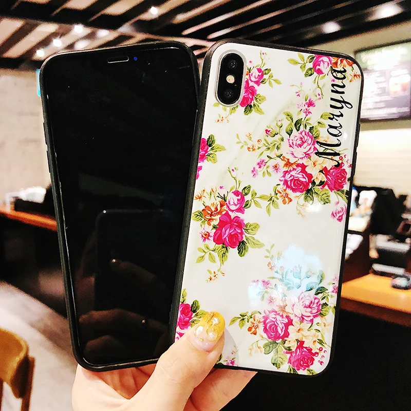 Роспись Мрамор розы чехол для телефона Apple iPhone X 8 7 6s 6 Plus Сияющий Глянцевая задняя