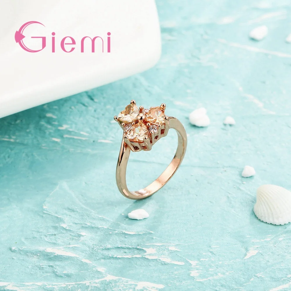 Big Promotion Fashion Popular Jewelry Rose Gold Champagne Color Cubic Zirconia Ring For Women Happy Birthday Party Gift | Украшения и