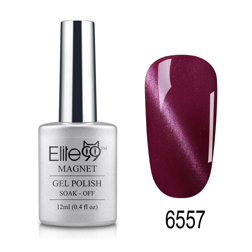 6557 Elite99 12ml Cat Eye Gel Nail Polish Soak Off Magnetic UV Gel Varnish Nail Art Manicure Gel Semi Permanent 3D Effect Gel Lacquer - Цвет: 6557