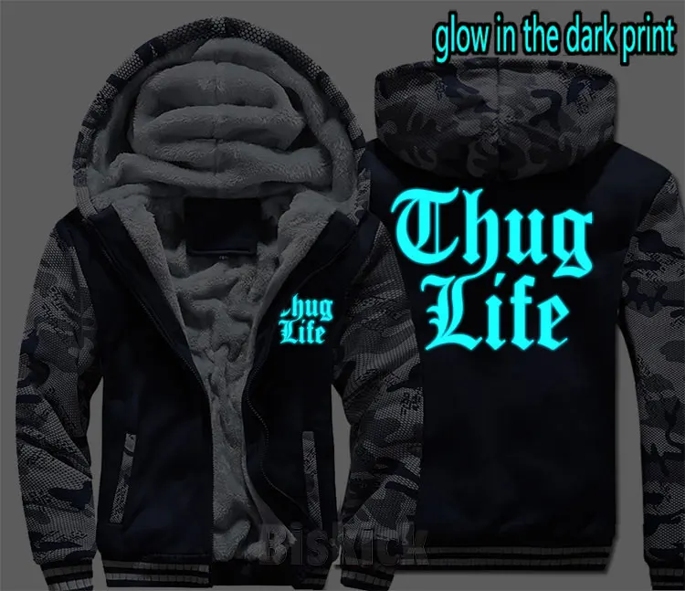 Новая мода Для мужчин wo Для мужчин рэп Thug Life рок теплые толстые куртки пальто Зимние теплые худи вельветовый свитер Топ Толстовки - Цвет: style 5