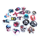 20 шт.лот 18 мм 20 мм 25 мм круглый череп черепный узор стеклянный кабошон для DIY ювелирных изделий и компонентов T010