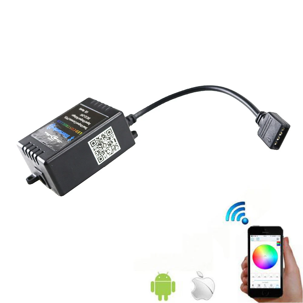 

Bluetooth RGB светодиодный Управление; DC12V-24V музыка Беспроводной дистанционного Управление по телефону для 3 * 2A 5050/3528 RGB светодиодный полосы IOS/...