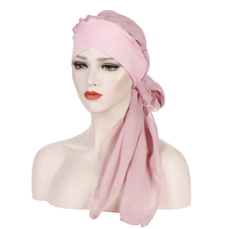 Muslim Women Beanie Turban Hat Head Scarf Stretchy Wrap Bandana Hijab Cap Hair Loss Flower Print Cancer Chemo Cap Arab Indian images - 6