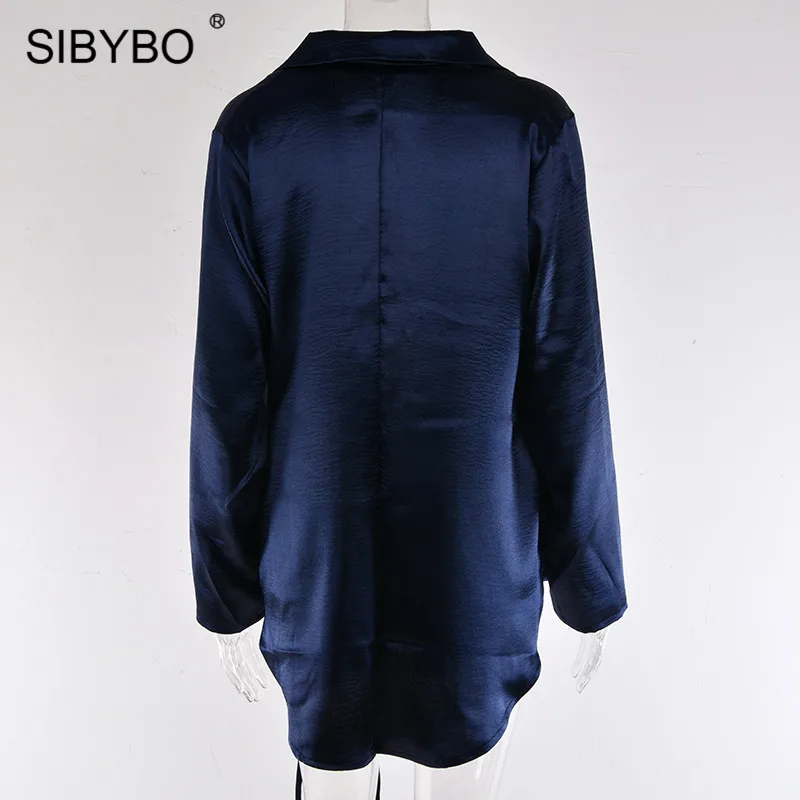 Sibybo Глубокий V Drawstring осенний комплект из двух предметов для женщин с отложным воротником сексуальный женский комплект пальто и шорты Повседневный Женский комплект 2 шт