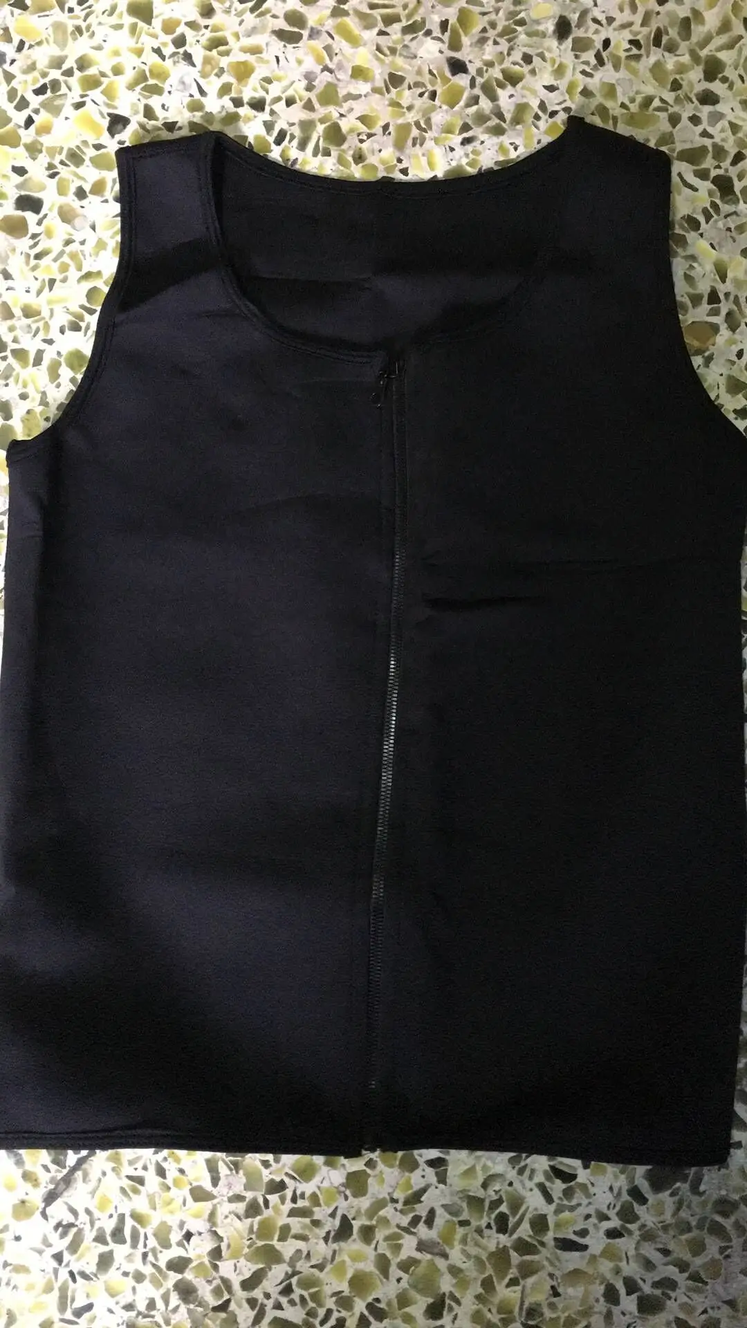 Balck With Zip Мужской неопреновый жилет для тренажерного зала, сауна, ультра тонкий корсет для похудения - Цвет: Balck With Zip
