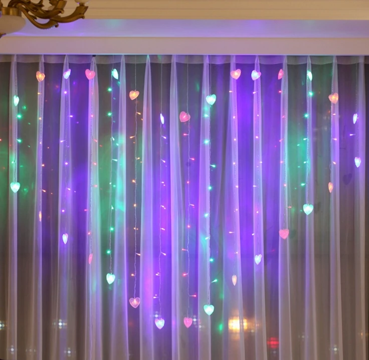 СВЕТОДИОДНАЯ Гирлянда [Seven Neon] 1*2 м 104 светодиодов в форме сердца