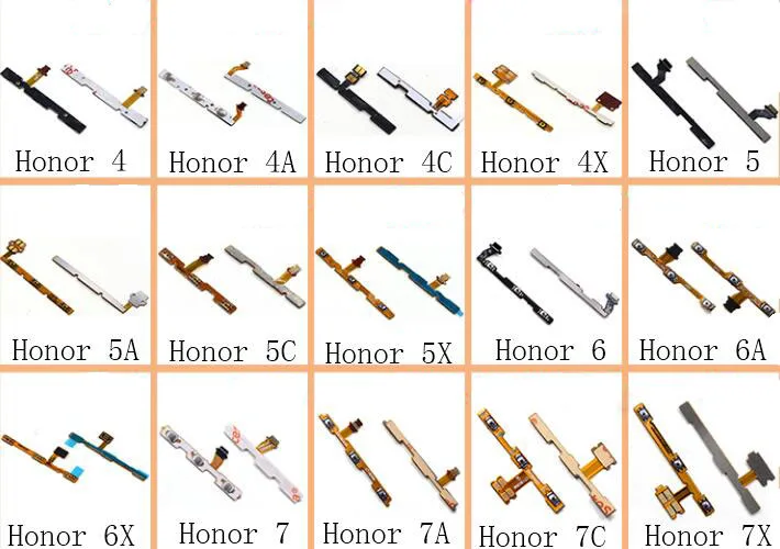 10pcs/lot For Huawei Honor play 4A 4X 5A 5C 5X 6A 6X 7X 7A 7C Power Key FPC Volume Button Flex Cable 100% Original | Мобильные