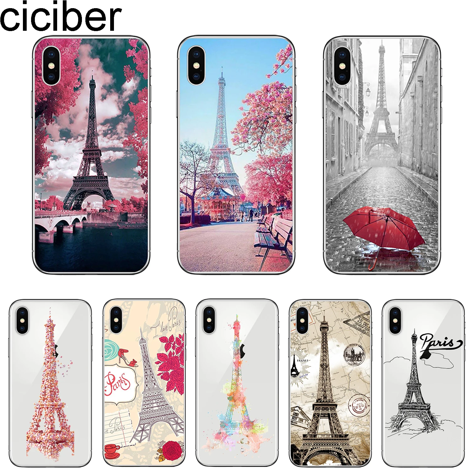 Ciciber Париж Эйфелева башня чехол для iPhone 7 Чехол 8 6S Plus X XR XS Max телефона iphone 11 Pro 5 5S SE