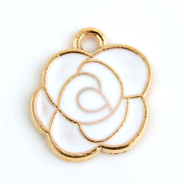 30 шт. модные подвески из сплава с эмалью и розой для браслета ожерелья серьги