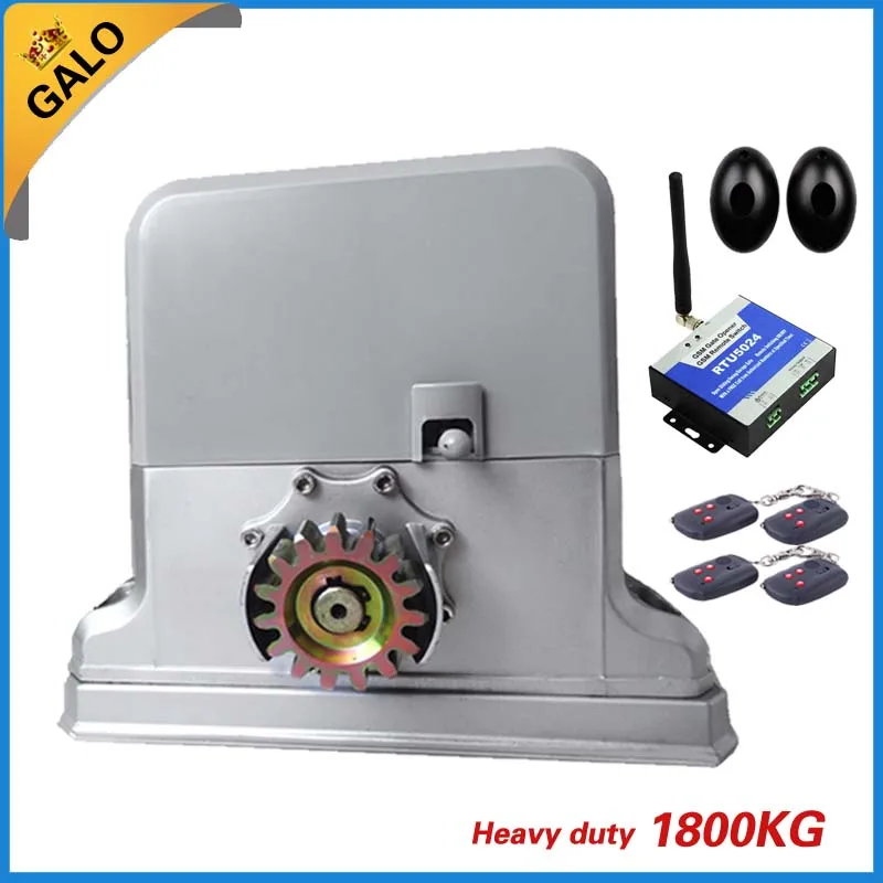 

1800kg gate motor 4 remote control switch commercial use automatic sliding gate opener motor ( photocell GSM module optional)
