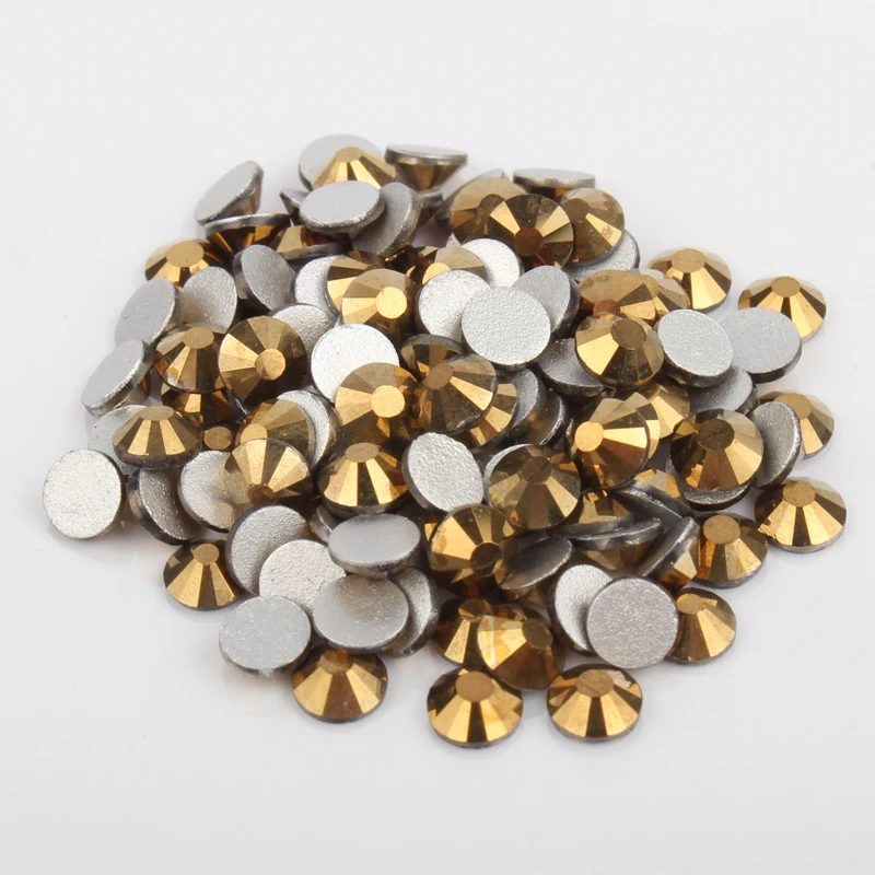 Стразы для дизайна ногтей круглые стеклянные камни клей SS3-SS50 бесплатная