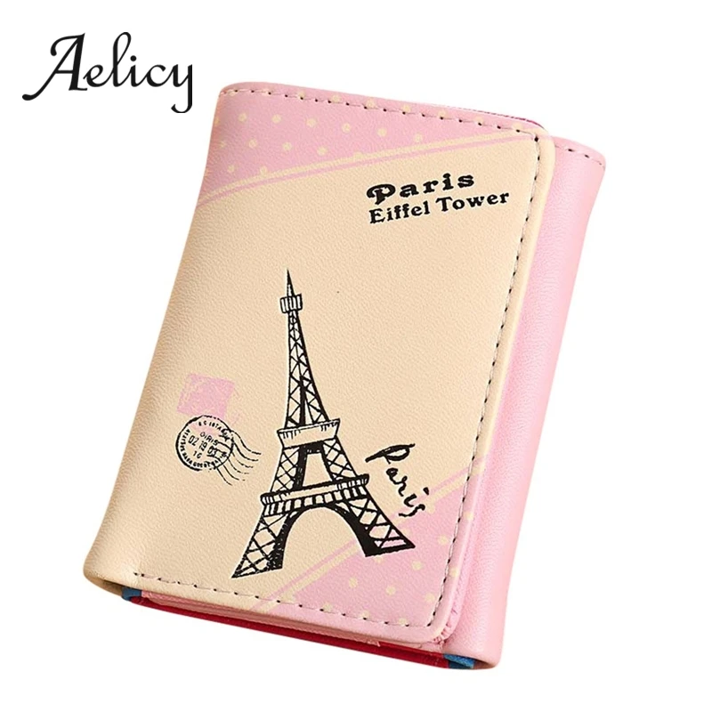 Aelicy Модный женский короткий кошелек из искусственной кожи с рисунком