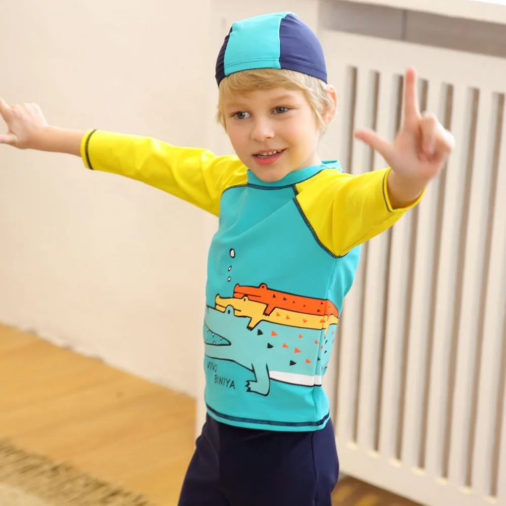 Детская одежда для плавания UPF 50 + Топ гвард Солнце Футболка и леггинсы полный