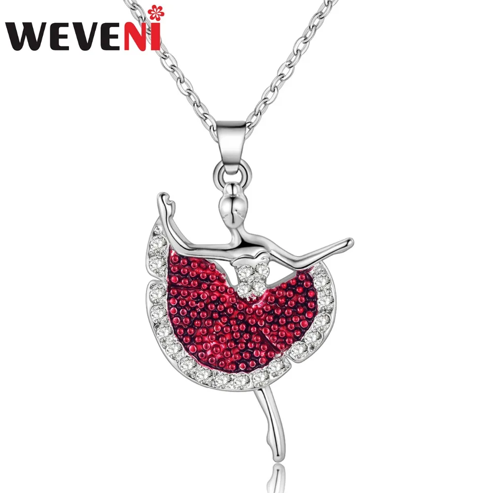 WEVENI Бусы из горного хрусталя балетное ожерелье Танцовщица Хрустальный сплав