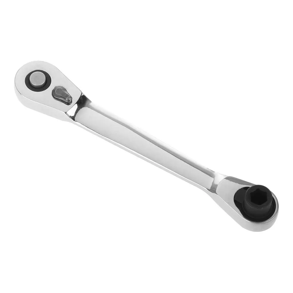 

1/4 72- Tooth Dual Head Square Ratchet Socket Wrench Hex Bits Screwdriver Tool