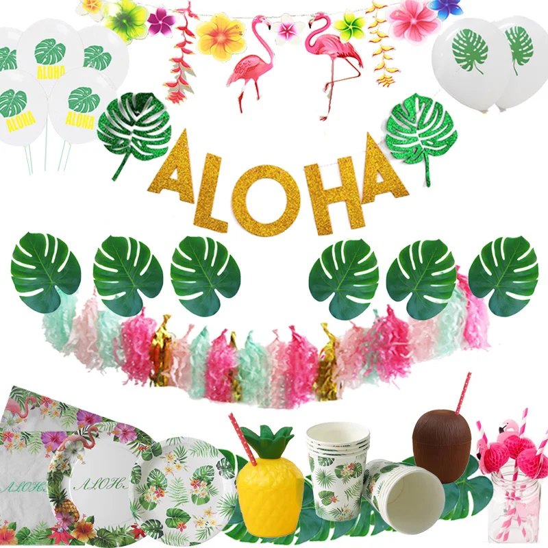 Cyuan Блестящий бандаж-баннер для лета с фламинго Вечерние Декорации гирлянда из