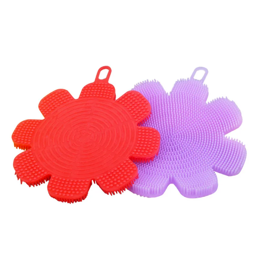 

1pc Random Flower Shape Melamine Eraser Magic Sponge Diy silicone Dishwashing Cleaning Sponge Kitchen Bathroom Cleaning Pad C
